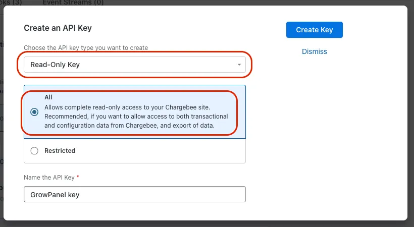 Add Chargebee API key 2
