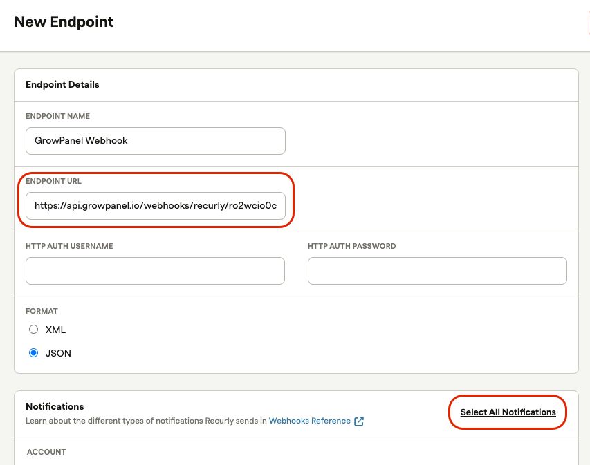 Configure Recurly webhook